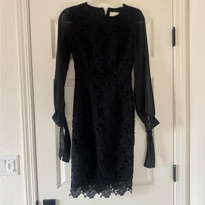 Rachel Parcell Black Floral Lace Dress